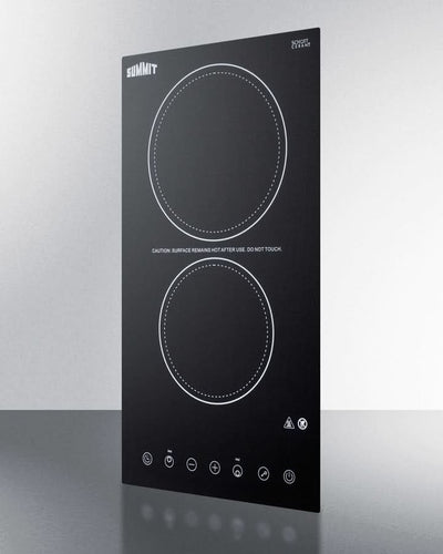Summit 12 Wide 230V 2-Burner Radiant Cooktop Black - CR2B23T3B