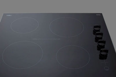 Summit 24 Wide 230V 4-Burner Radiant Cooktop Black - CR4B242BK