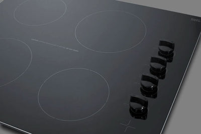Summit 24 Wide 230V 4-Burner Radiant Cooktop Black - CR4B242BK