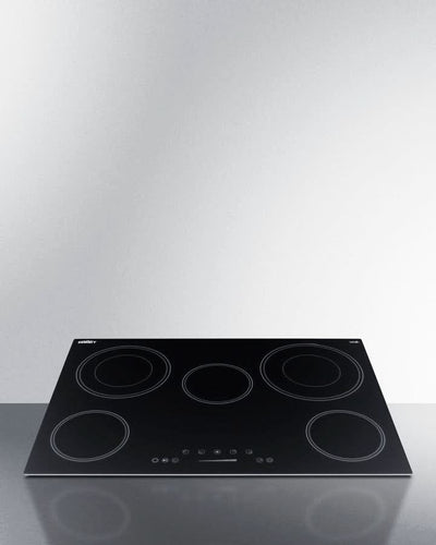 Summit 30 Wide 208-240V 5-Burner Radiant Cooktop Black - CR5B30T7B