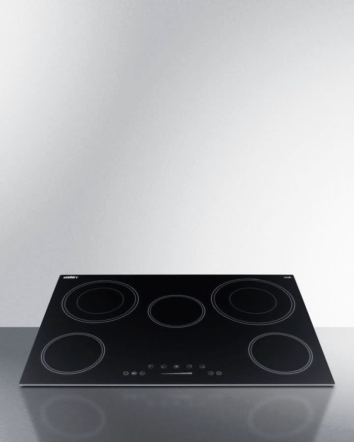 Summit 30 Wide 208-240V 5-Burner Radiant Cooktop Black - CR5B30T7B