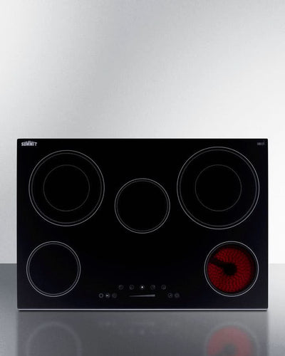 Summit 30 Wide 208-240V 5-Burner Radiant Cooktop Black - CR5B30T7B