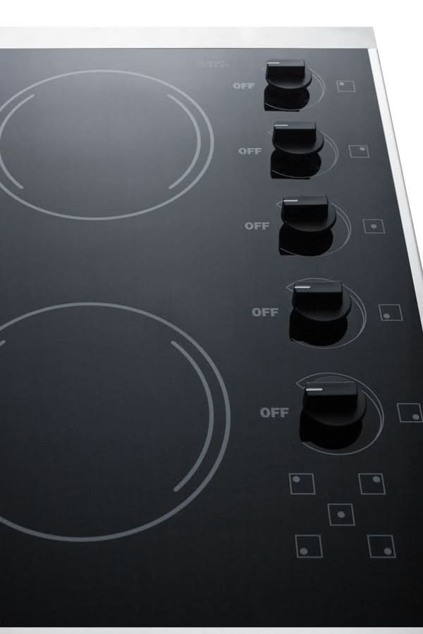 Summit 27 Wide 230V 5-Burner Radiant Cooktop Black - CRS5B13B