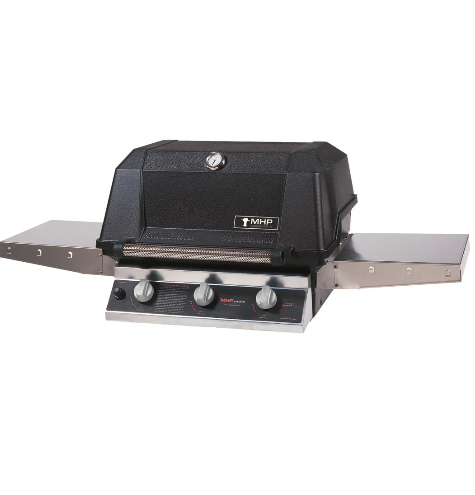 MHP WHRG4DD - 57-Inch 3-Burner Hybrid Stainless Patio Base Grill with SearMagic Grids and Hybrid Burners - Liquid Propane Gas - WHRG4DD-PS + OCOL + OP-P