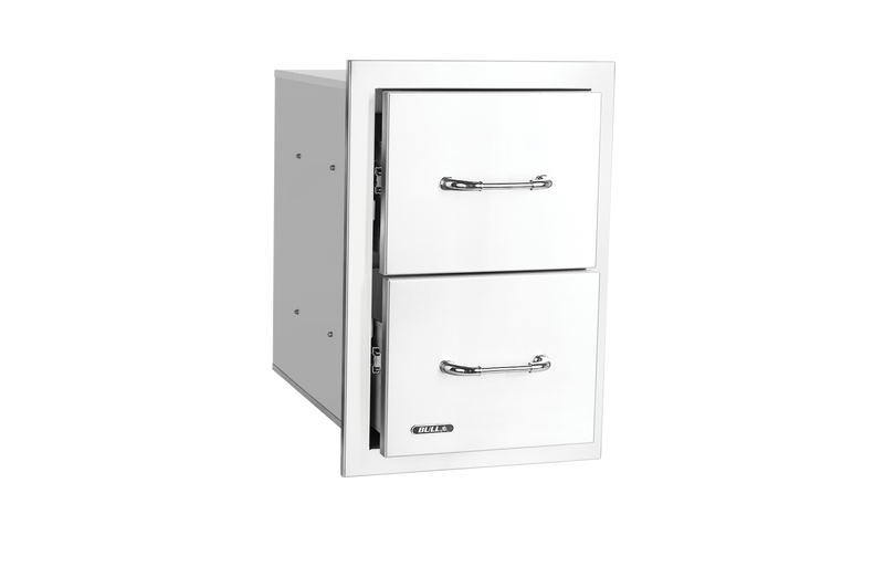 Bull Stainless Steel Double Drawer w/ Reveal - 56990 (Old Sku 56985)