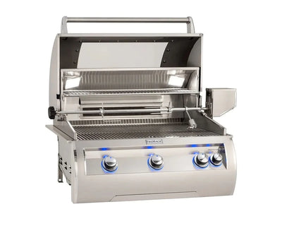 Fire Magic Echelon Diamond E660i 30-Inch Propane Gas Built-In Grill with Backburner, Rotisserie Kit, Magic View Window and Analog Thermometer - E660I-8EAP-W