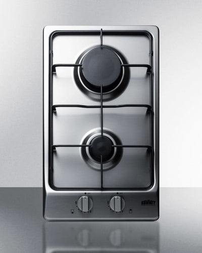 Summit 12 Wide 2 Burner Gas Cooktop Stainless Steel - GC22SS