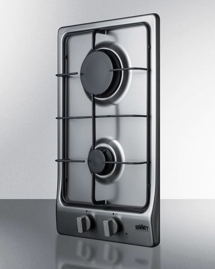 Summit 12 Wide 2 Burner Gas Cooktop Stainless Steel - GC22SS