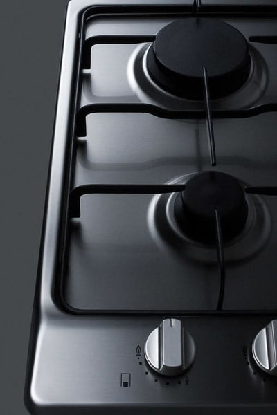 Summit 12 Wide 2 Burner Gas Cooktop Stainless Steel - GC22SS