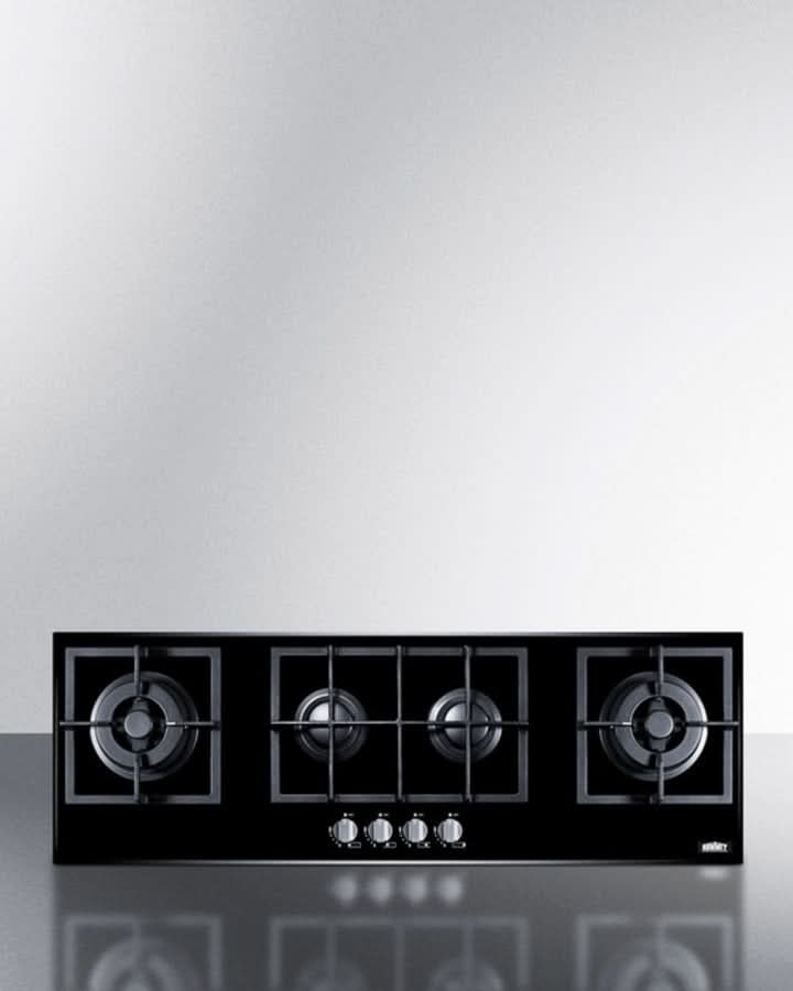 Summit 44 Wide 4 Burner Gas Cooktop Black - GC443BGL
