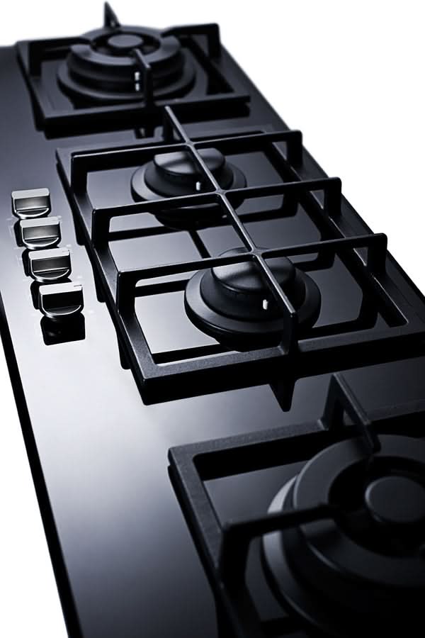 Summit 44 Wide 4 Burner Gas Cooktop Black - GC443BGL