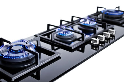 Summit 44 Wide 4 Burner Gas Cooktop Black - GC443BGL