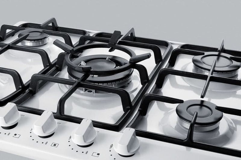 Summit 30 Wide 5 Burner Gas Cooktop White - GC5271WTK30