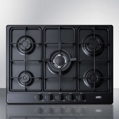 Summit 27 Wide 5 Burner Gas Cooktop Black - GC5272B