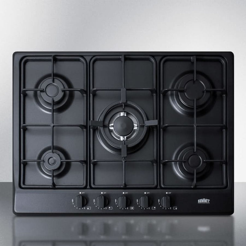 Summit 27 Wide 5 Burner Gas Cooktop Black - GC5272B