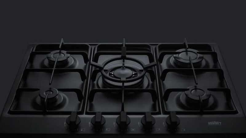 Summit 27 Wide 5 Burner Gas Cooktop Black - GC5272B