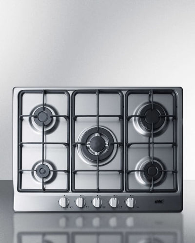 Summit 27 Wide 5 Burner Gas Cooktop Stainless Steel - GC527SS