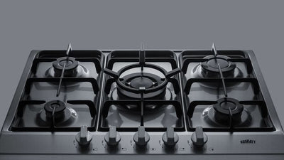 Summit 27 Wide 5 Burner Gas Cooktop Stainless Steel - GC527SS