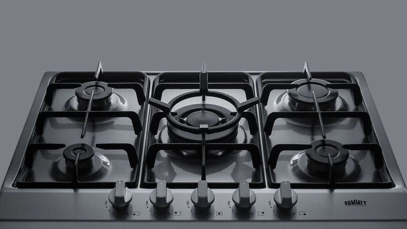 Summit 27 Wide 5 Burner Gas Cooktop Stainless Steel - GC527SS