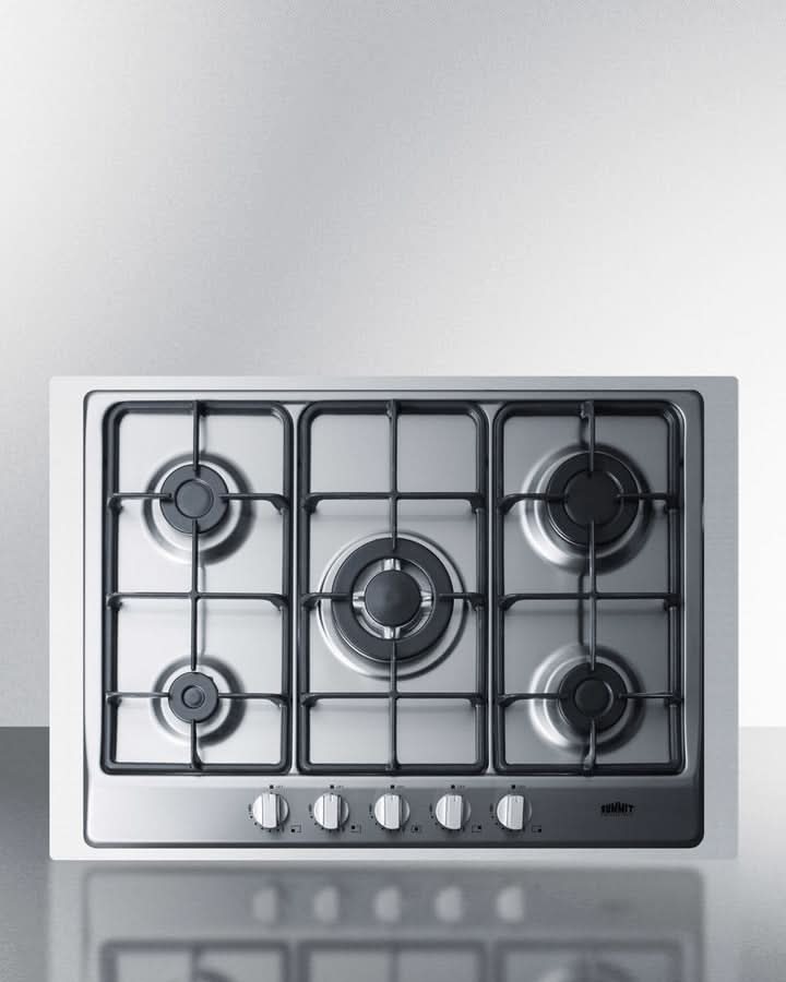 Summit 30 Wide 5 Burner Gas Cooktop Stainless Steel - GC527SSTK30