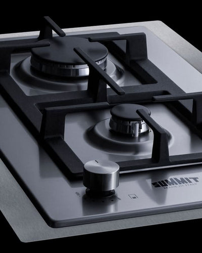 Summit 15 Wide 2 Burner Propane Gas Cooktop In Stainless Steel - GCJ2SSLPTK15