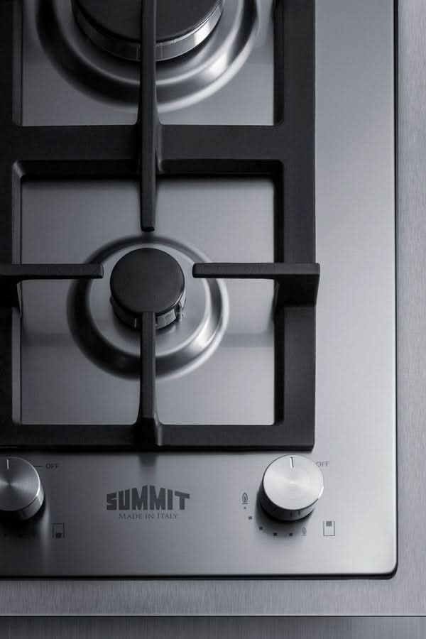 Summit 15 Wide 2 Burner Propane Gas Cooktop In Stainless Steel - GCJ2SSLPTK15