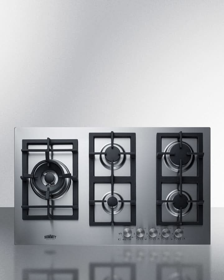 Summit 34 Wide 5 Burner Propane Gas Cooktop In Stainless Steel - GCJ536SSLP