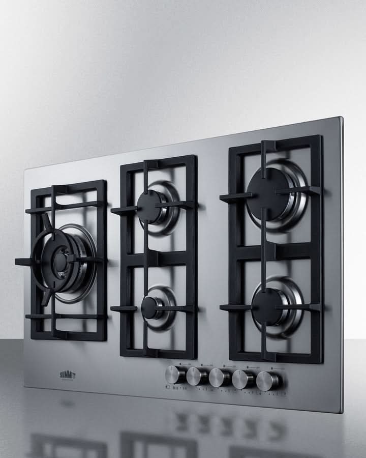 Summit 34 Wide 5 Burner Propane Gas Cooktop In Stainless Steel - GCJ536SSLP