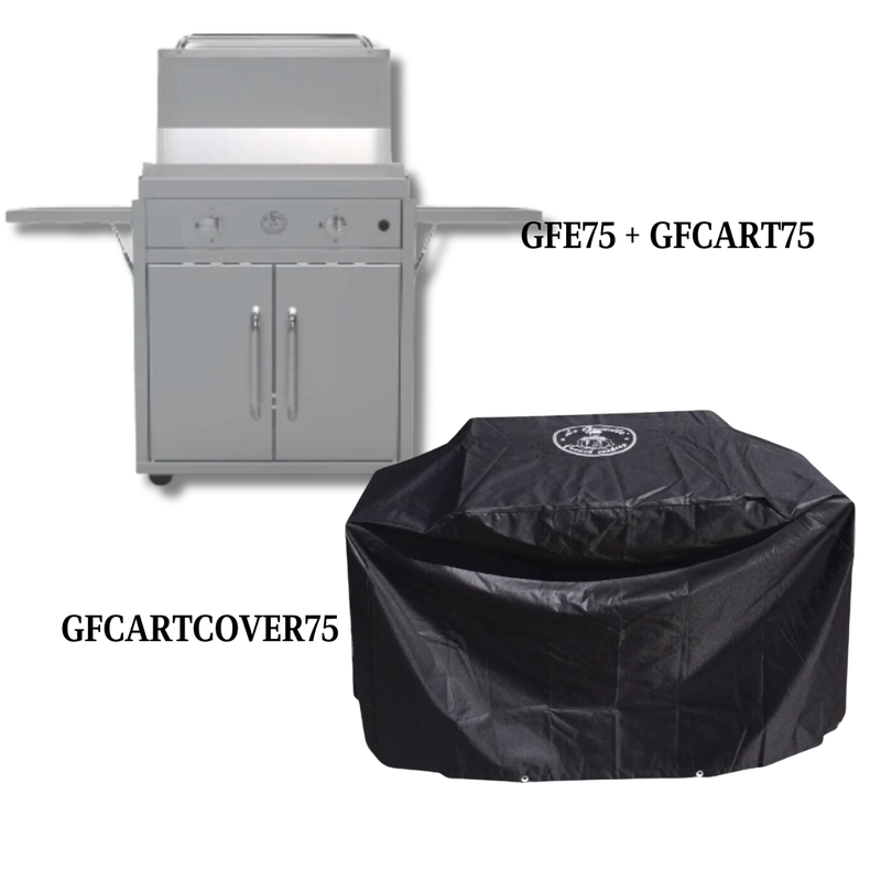 Le Griddle Original - 30-Inch 2-Burner Freestanding Griddle LP with Cover - LG-GFE75LPCartandCover