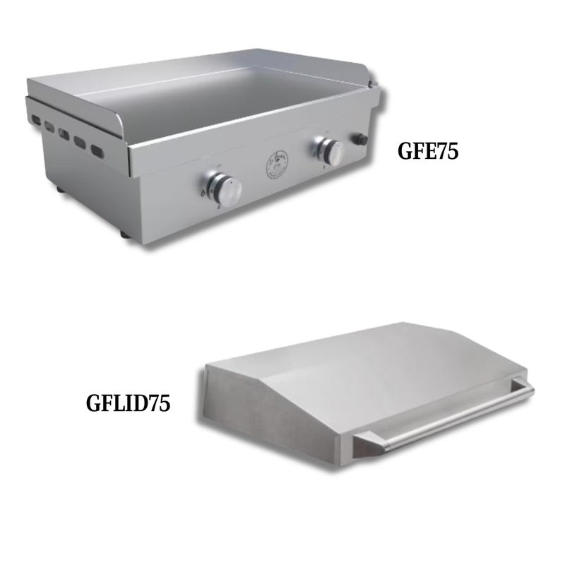 Le Griddle - 30-Inch 2-Burner Built-In / Countertop Griddle LP with Lid - LG-GFE75LPwithLid