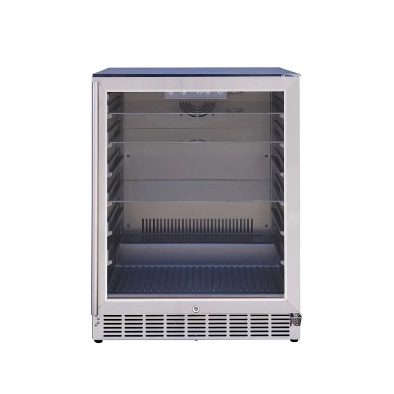 Summerset 24" 5.1C Outdoor Rated Fridge W/Glass Door And Glass Shelves - RFR-24G