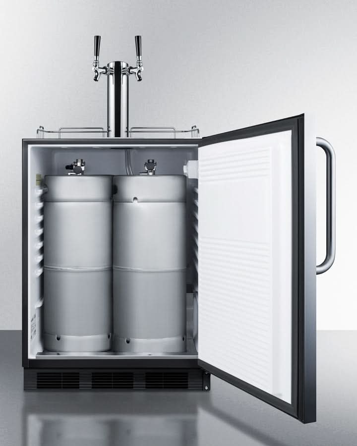 Summit 24 Wide Outdoor Wine Kegerator, ADA Compliant - SBC54OSBIADAWKDTWIN
