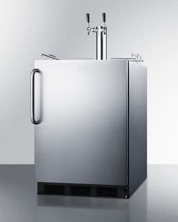 Summit 24 Wide Outdoor Wine Kegerator, ADA Compliant - SBC54OSBIADAWKDTWIN