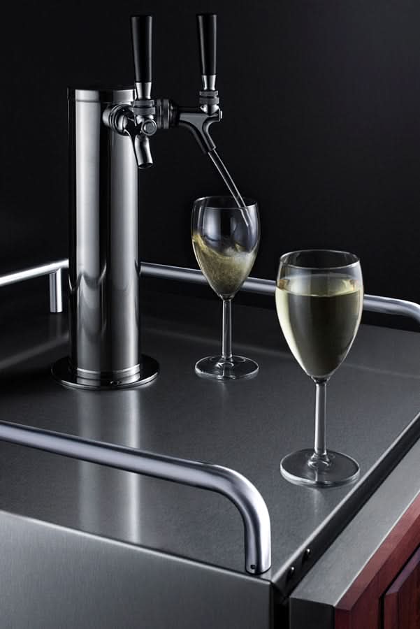Summit 24 Wide Built-In Wine Kegerator (Panel Not Included) - SBC682PNRWKDTWIN