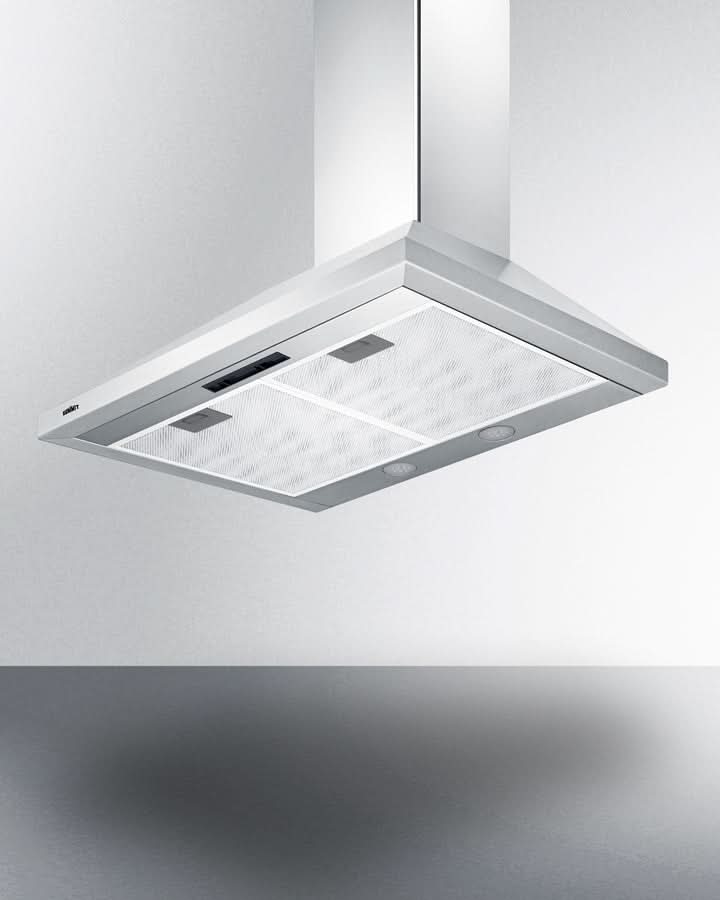 Summit 30 Wide Wall-Mounted Range Hood White - SEH1530SS
