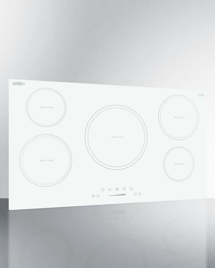Summit 36 Wide 208-240V 5-Zone Induction Cooktop White - SINC5B36W