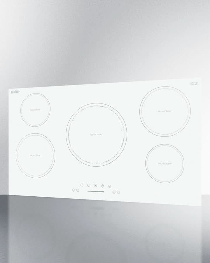 Summit 36 Wide 208-240V 5-Zone Induction Cooktop White - SINC5B36W