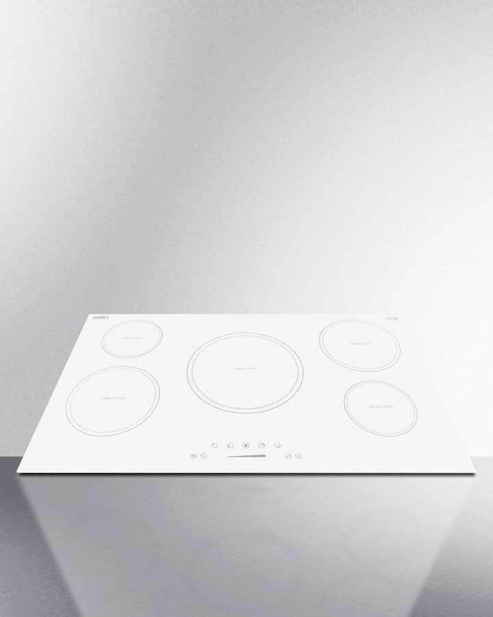 Summit 36 Wide 208-240V 5-Zone Induction Cooktop White - SINC5B36W
