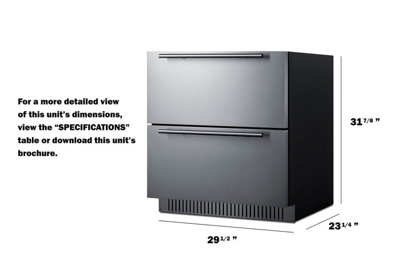 Summit 30-Inch Wide 2-Drawer Outdoor Refrigerator ADA Compliant - SPR3032DADA