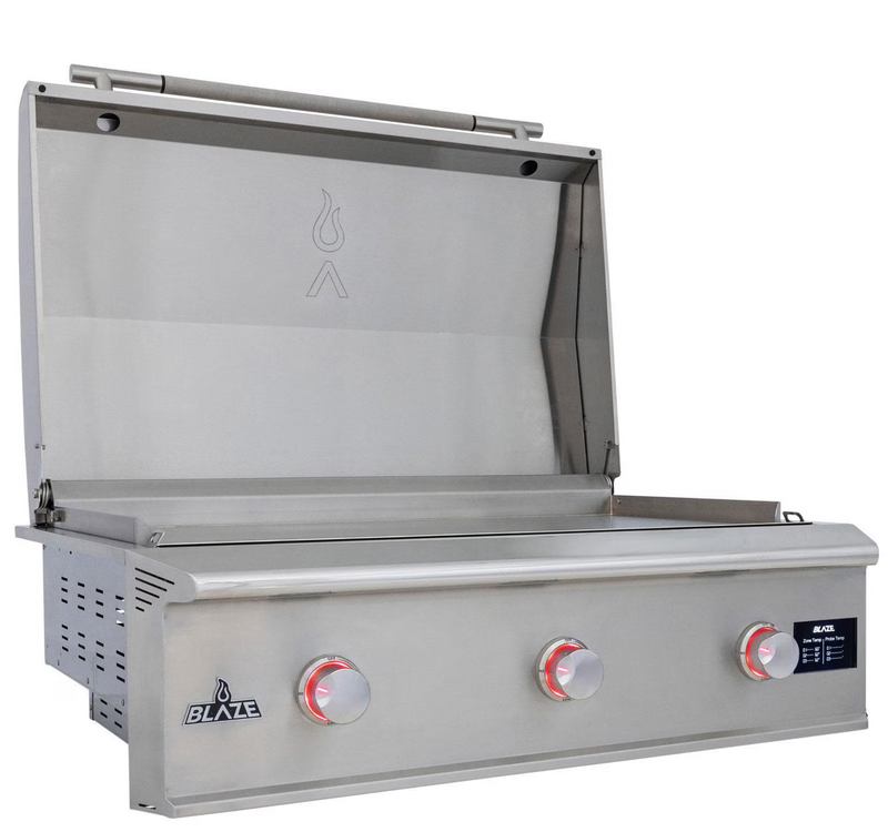 Blaze LTE PRO 40-Inch Built-in Propane Gas Griddle w/ Digital Temperature Screen & Lift-Assist Lid - BLZ-GRIDDLE40-LP