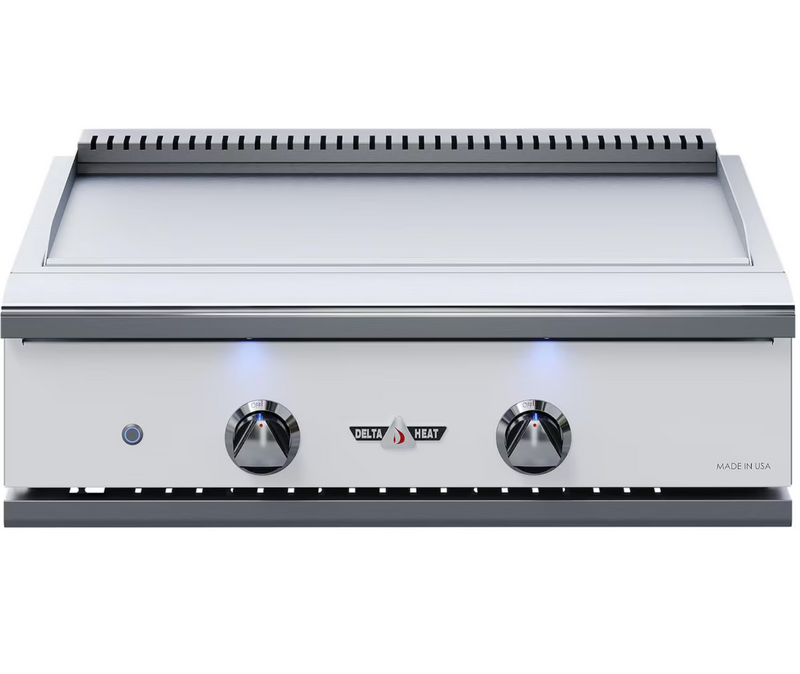 Delta Heat 32-Inch Built-In Propane Teppanyaki Griddle - White Control Panel - DHTG32-WL
