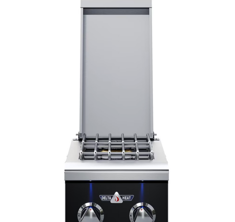 Delta Heat 12-in Built-In Propane Double Side Burner - Black Control Panel - DHSB2-DKL