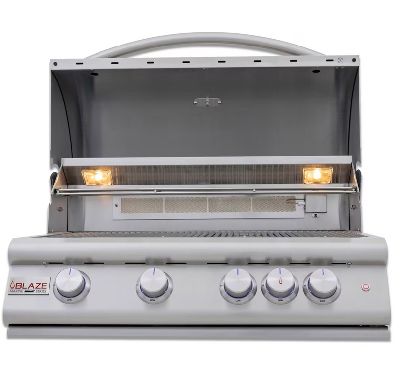 Blaze LTE+ Marine Grade 32-in Natural Gas Grill with Stainless Steel Island- BLZ-4LTE3MG-NG + BLZ-SS-ISLAND-RO