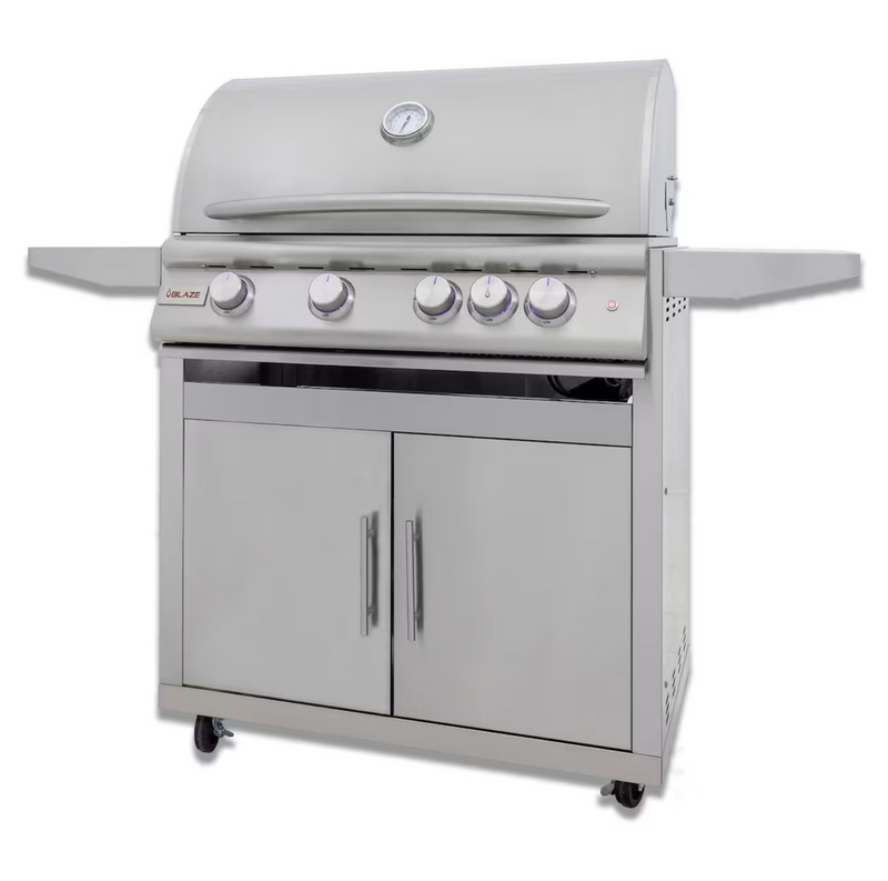 Blaze LTE+ 32-in 4-Burner Propane Gas Grill w/ Lift-Assist Hood & Rear Infrared Burner- BLZ-4LTE3-LP + BLZ-4-CART-SC