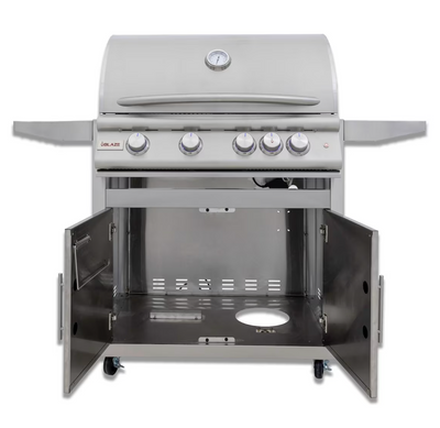 Blaze LTE+ 32-in 4-Burner Propane Gas Grill w/ Lift-Assist Hood & Rear Infrared Burner- BLZ-4LTE3-LP + BLZ-4-CART-SC