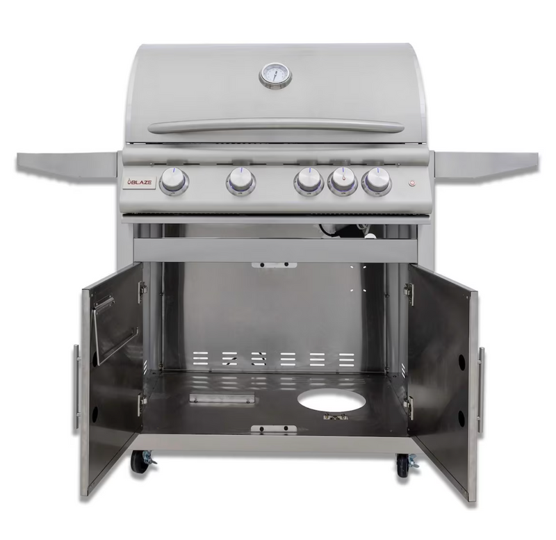 Blaze LTE+ 32-in 4-Burner Propane Gas Grill w/ Lift-Assist Hood & Rear Infrared Burner- BLZ-4LTE3-LP + BLZ-4-CART-SC
