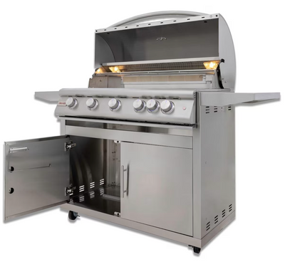 Blaze LTE+ 40-Inch 5-Burner Natural Gas Grill w/ Lift-Assist Hood & Rear Infrared Burner - BLZ-5LTE3-NG + BLZ-5-CART-SC