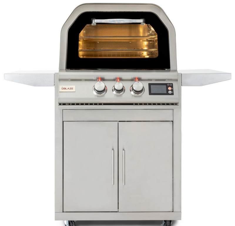 Blaze 26-Inch Freestanding Natural Gas Outdoor Oven W/ Rotisserie & Cart - BLZ-26-PZOVN-NG + BLZ-26-PZOVN-CART