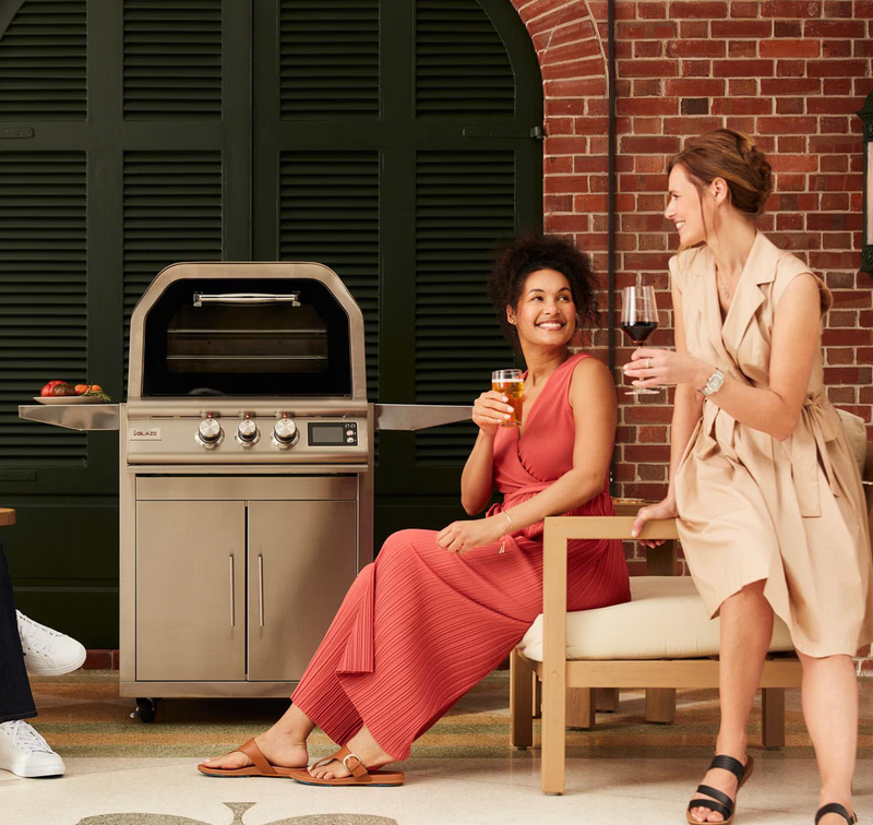 Blaze 26-Inch Freestanding Natural Gas Outdoor Oven W/ Rotisserie & Cart - BLZ-26-PZOVN-NG + BLZ-26-PZOVN-CART
