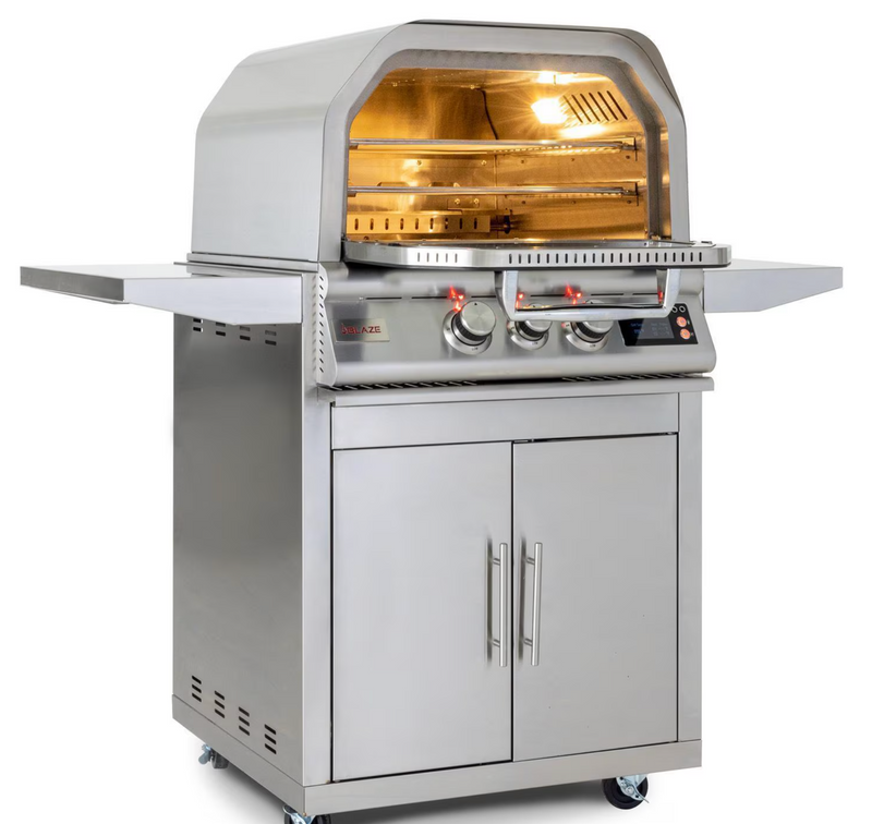 Blaze 26-Inch Freestanding Natural Gas Outdoor Oven W/ Rotisserie & Cart - BLZ-26-PZOVN-NG + BLZ-26-PZOVN-CART